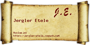 Jergler Etele névjegykártya